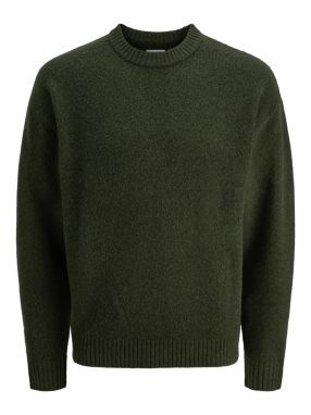 JACK & JONES Sveter 'JJESOHO OLLIE'  tmavozelená