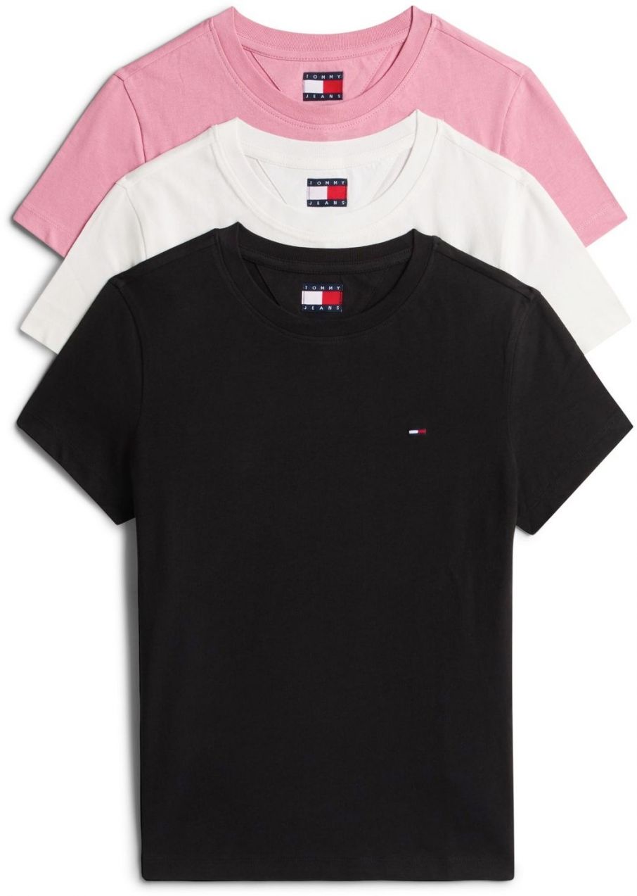 Tommy Jeans Tričko  pitaya / čierna / biela