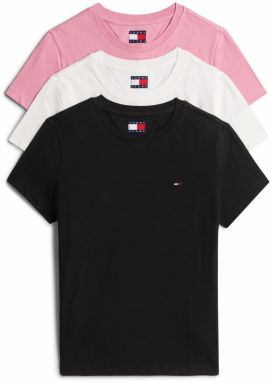 Tommy Jeans Tričko  pitaya / čierna / biela