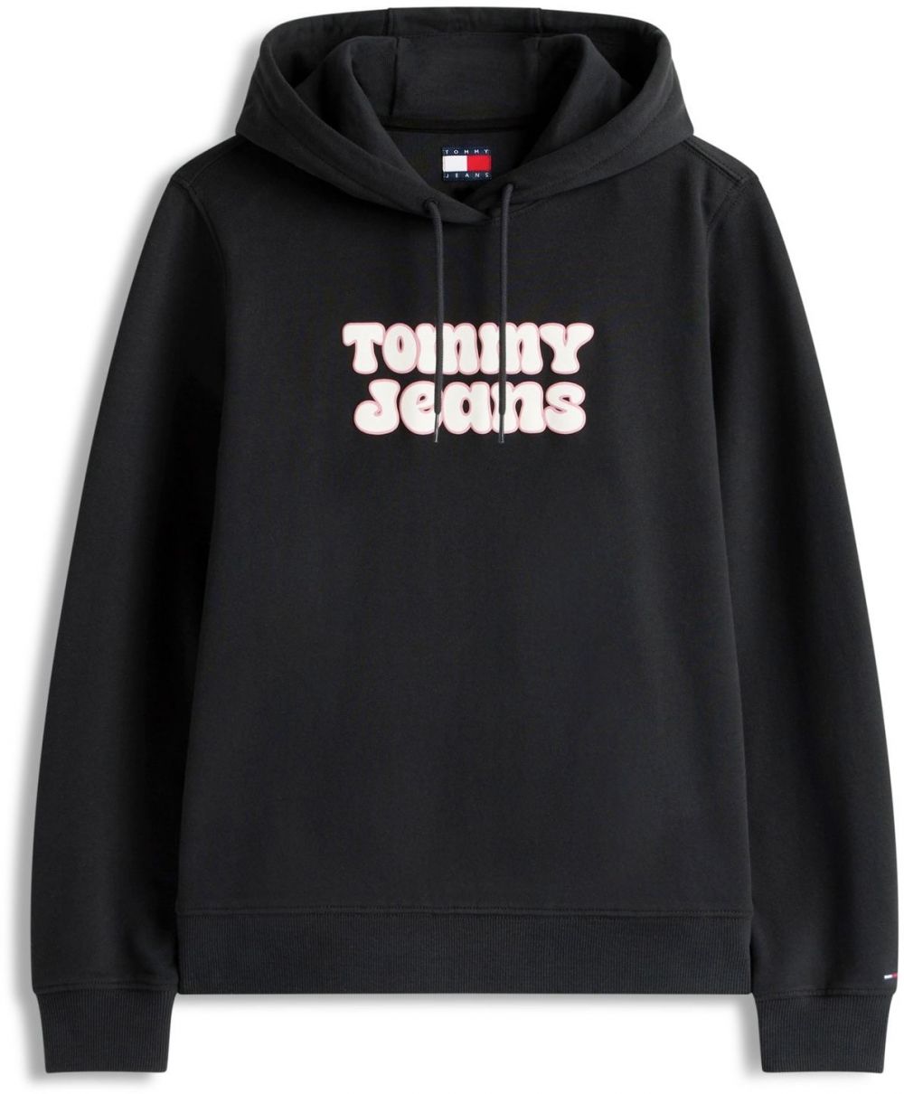 Tommy Jeans Mikina 'ESS'  rosé / čierna / biela