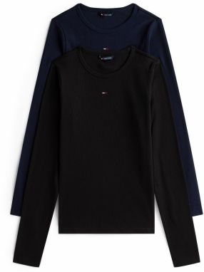 Tommy Jeans Tričko 'ESSENTIAL'  námornícka modrá / čierna