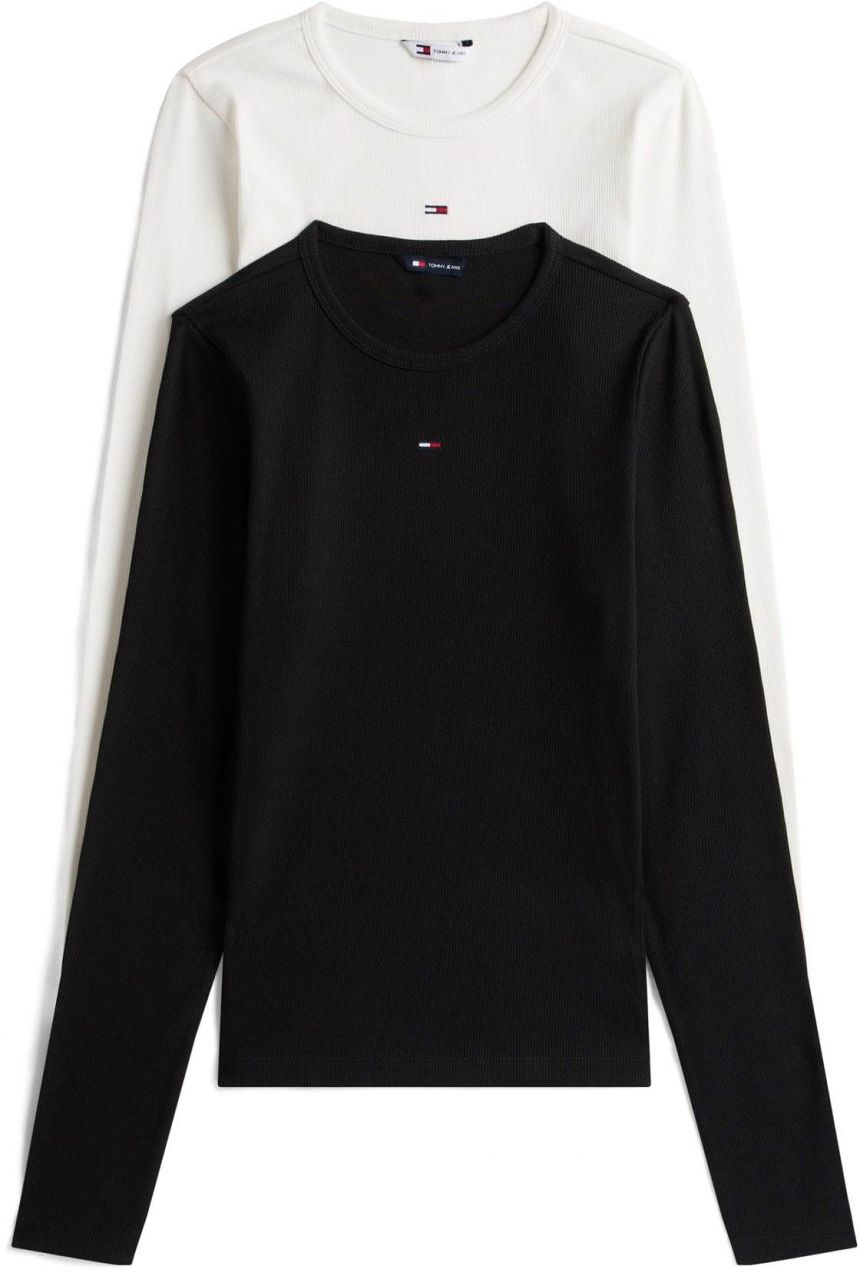 Tommy Jeans Tričko 'Essential'  čierna / biela