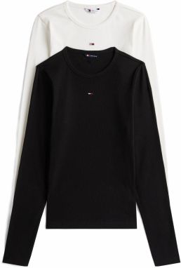 Tommy Jeans Tričko 'Essential'  čierna / biela