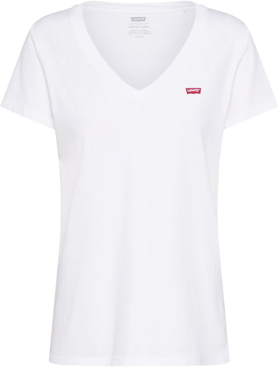 LEVI'S ® Tričko 'Perfect V-Neck Tee'  červená / biela