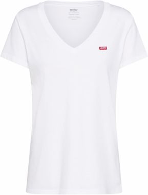 LEVI'S ® Tričko 'Perfect V-Neck Tee'  červená / biela