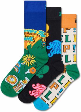 Happy Socks Ponožky 'The Beatles'  enciánová / trávovo zelená / čierna / prírodná biela