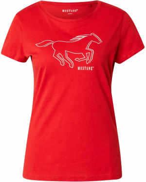 MUSTANG Tričko 'Loa'  červená / biela