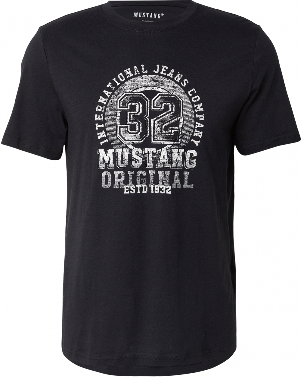 MUSTANG Tričko 'Style Austin'  antracitová / biela