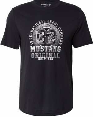 MUSTANG Tričko 'Style Austin'  antracitová / biela