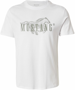 MUSTANG Tričko 'Austin'  svetlozelená / biela