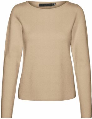VERO MODA Sveter 'VMGOLD NEEDLE'  tmavobéžová