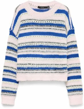 VERO MODA Sveter 'VMLENORA'  kráľovská modrá / ružová / čierna / biela