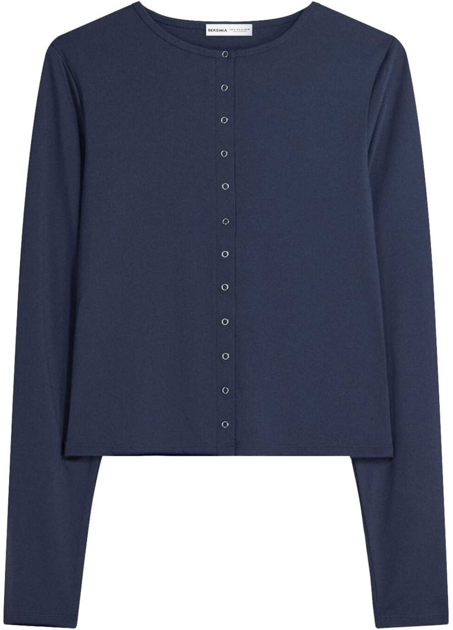 Bershka Tričko  námornícka modrá