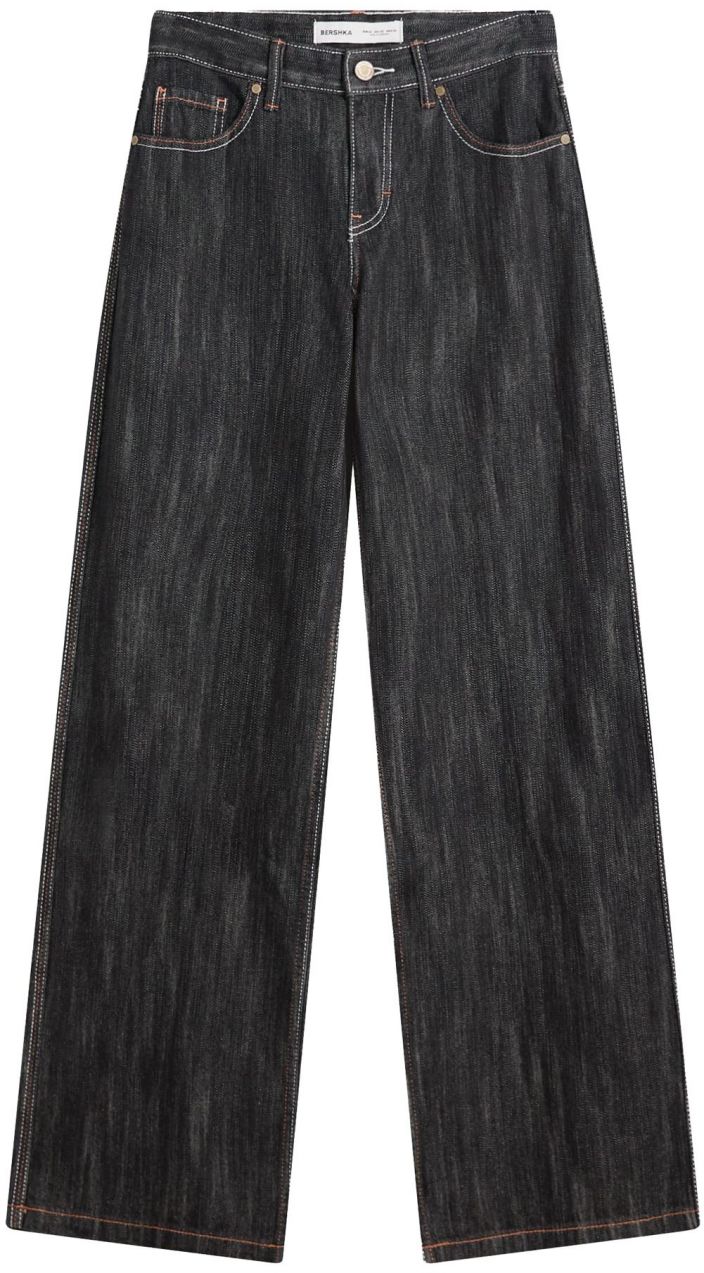 Bershka Džínsy  čierny denim
