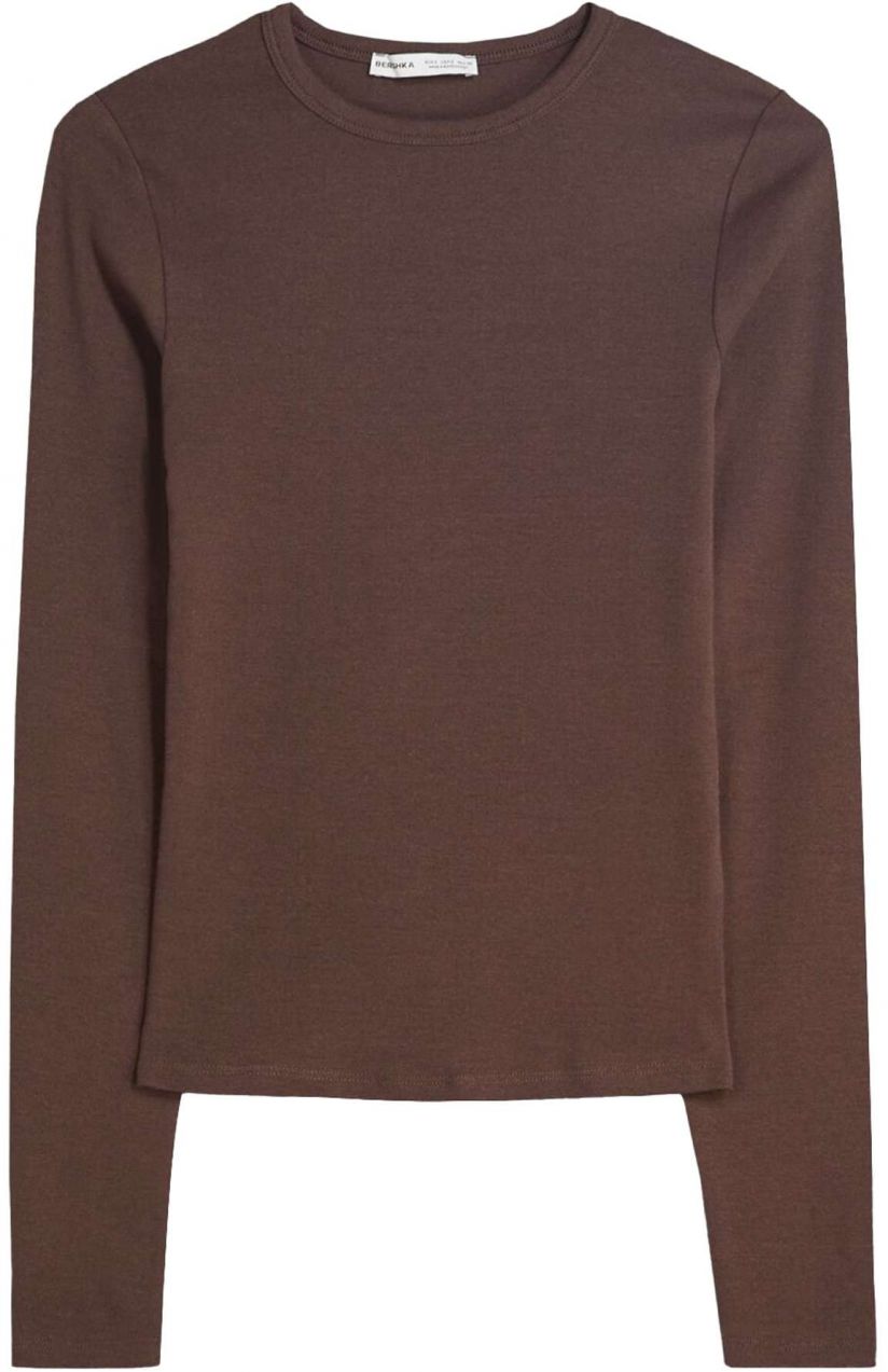 Bershka Tričko  čokoládová