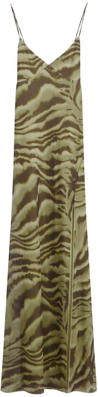 Bershka Šaty  kaki / olivová / svetlozelená