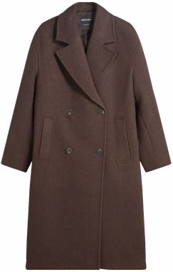 Bershka Prechodný kabát  čokoládová