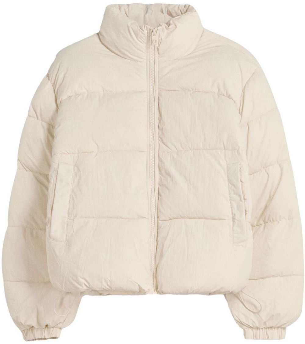 Bershka Zimná bunda  biela ako vlna
