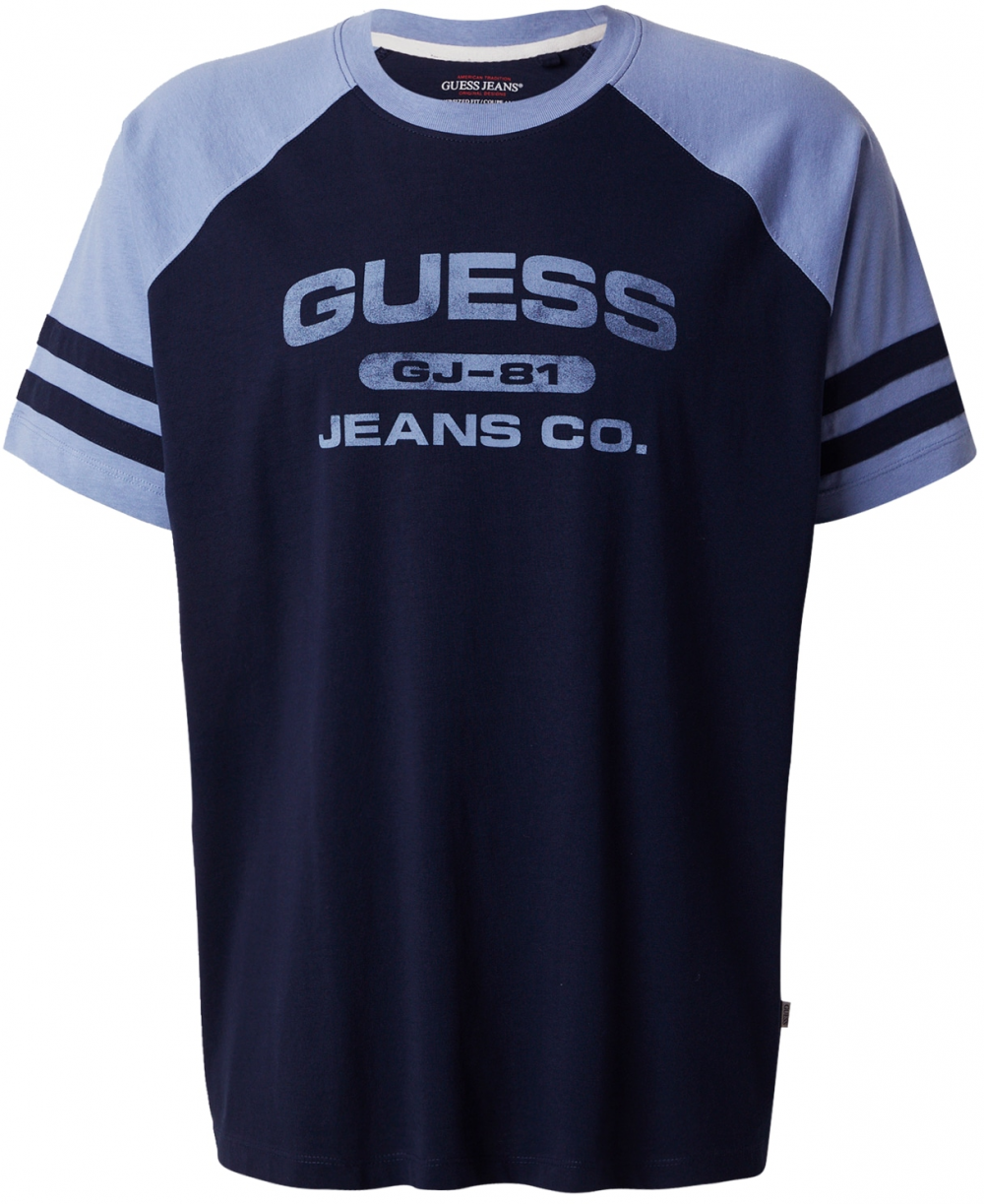 GUESS JEANS Tričko  námornícka modrá / modrosivá