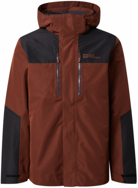 JACK WOLFSKIN Outdoorová bunda 'Jasper'  hrdzavohnedá / čierna