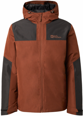 JACK WOLFSKIN Outdoorová bunda 'JASPER'  hrdzavohnedá / čierna