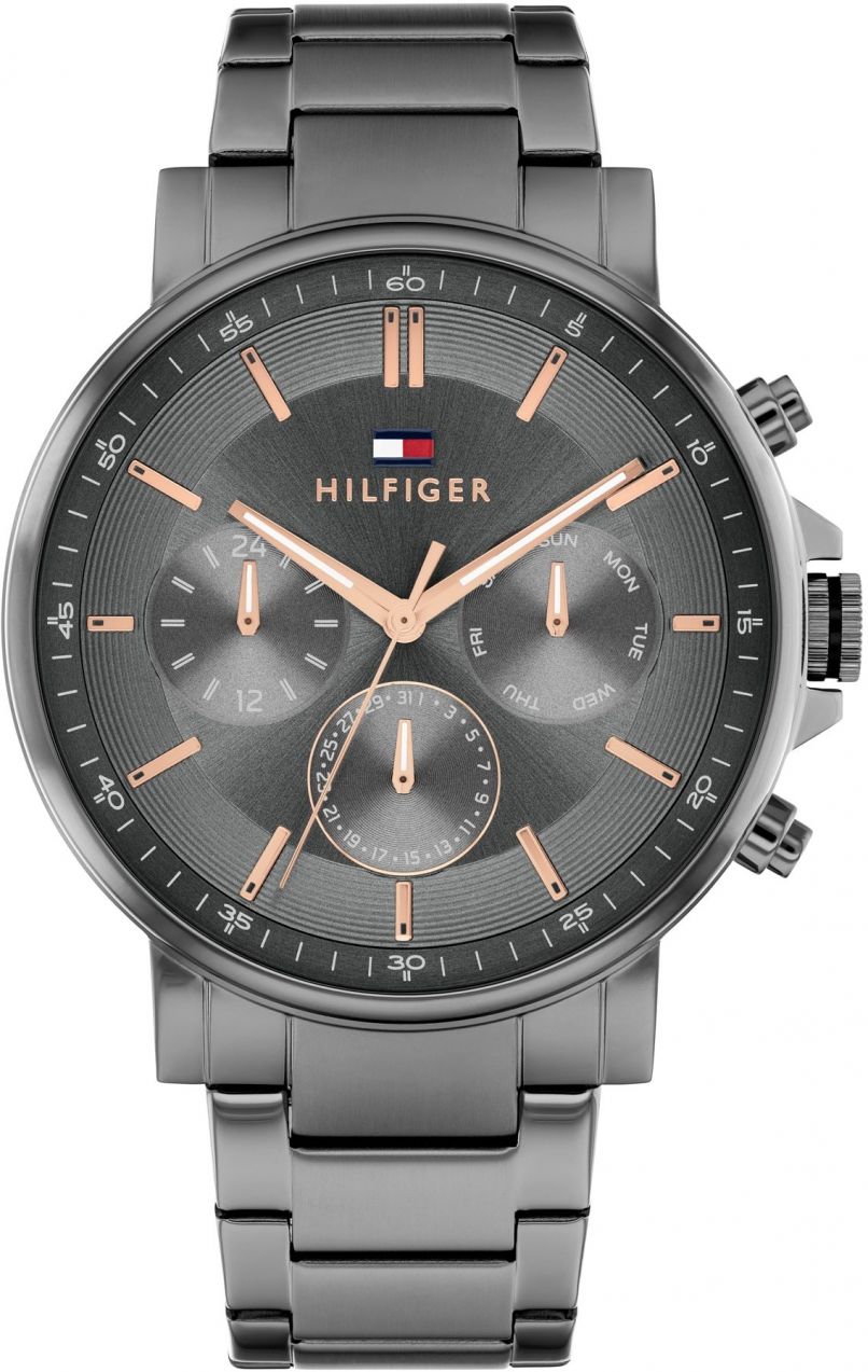 TOMMY HILFIGER Analógové hodinky 'Tyson'  zlatá / sivá