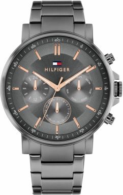 TOMMY HILFIGER Analógové hodinky 'Tyson'  zlatá / sivá