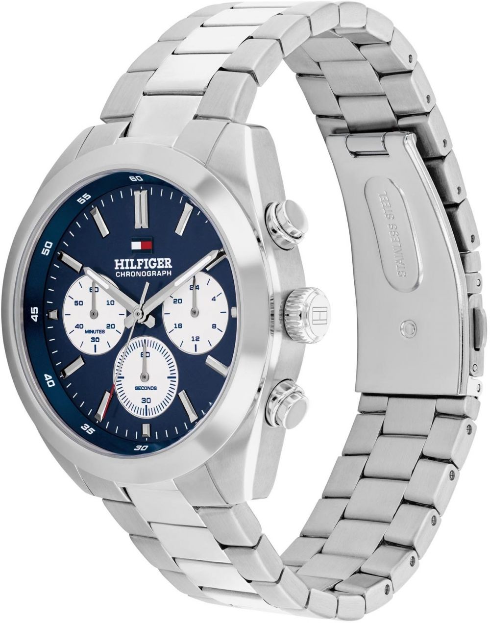 TOMMY HILFIGER Analógové hodinky 'Hudson'  námornícka modrá / strieborná