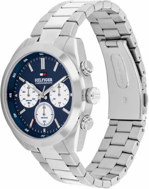 TOMMY HILFIGER Analógové hodinky 'Hudson'  námornícka modrá / strieborná