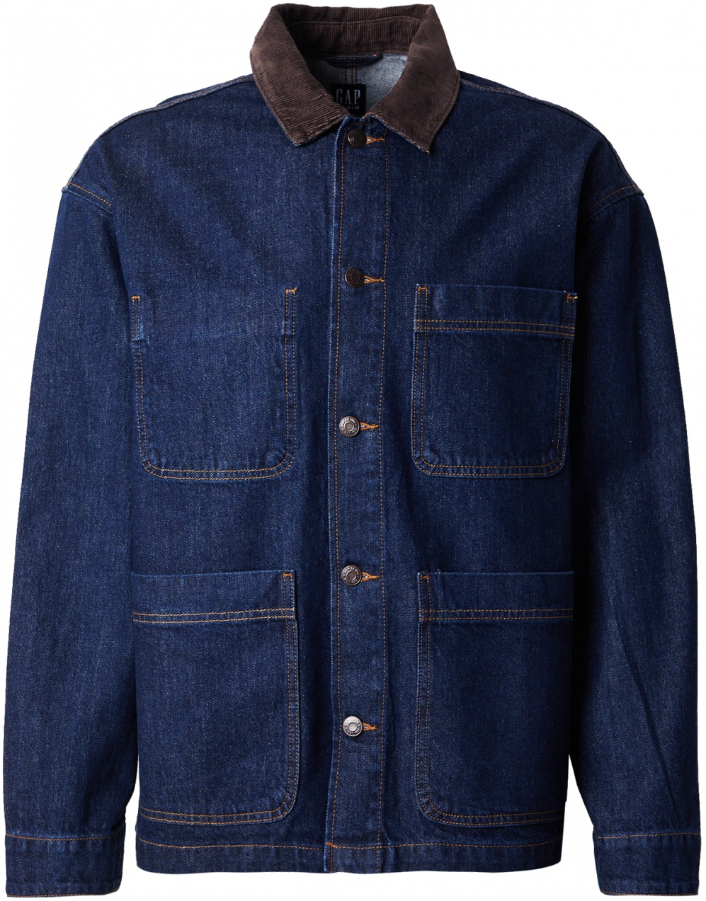 GAP Prechodná bunda  modrá denim / hnedá