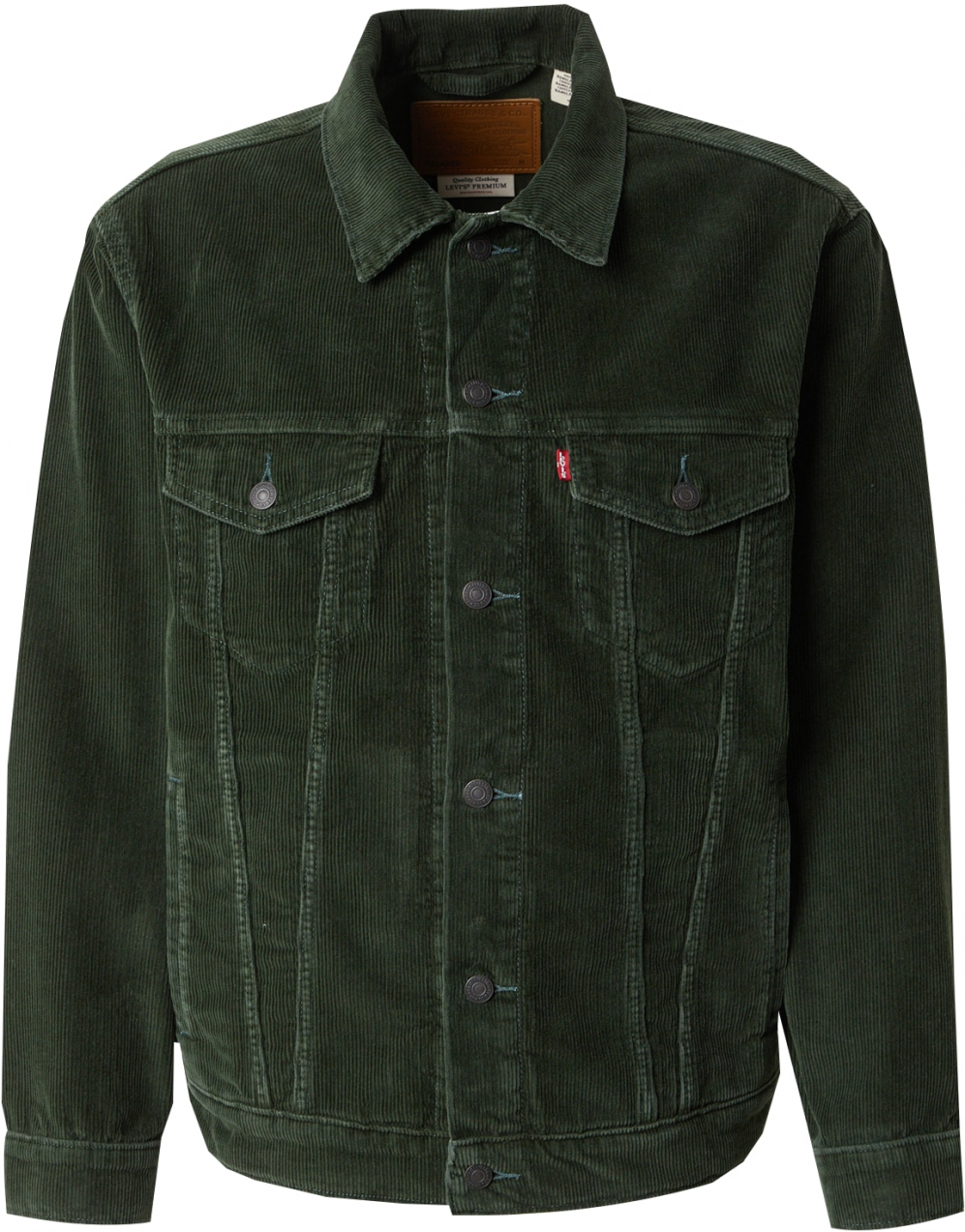 LEVI'S ® Prechodná bunda 'Corduroy Relaxed Trucker Jacket'  tmavozelená