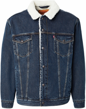 LEVI'S ® Prechodná bunda 'Relaxed Fit Sherpa Trucker Jacket'  tmavomodrá / biela