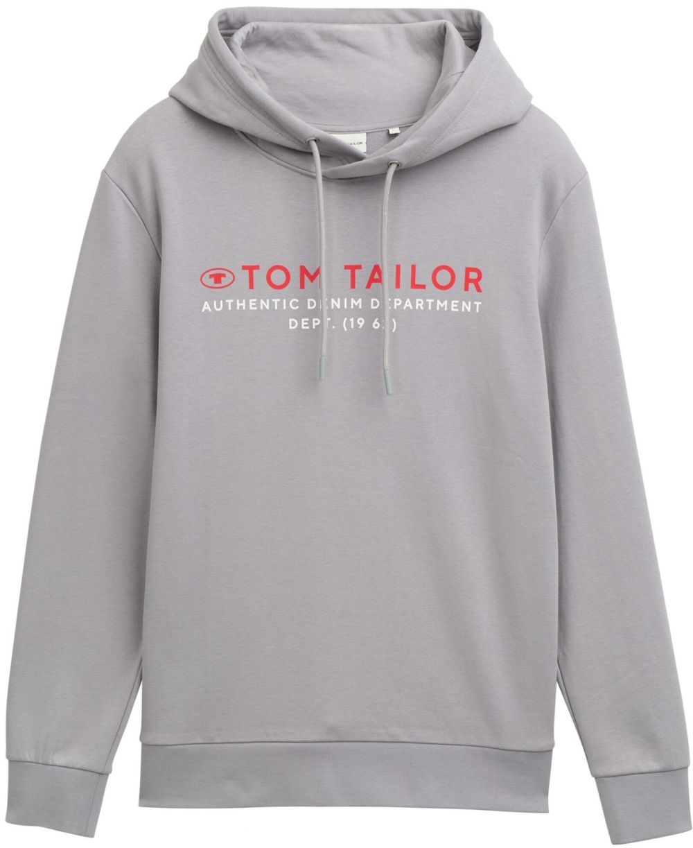 TOM TAILOR Mikina  sivá / červená / biela