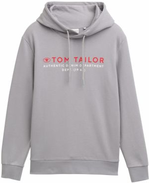 TOM TAILOR Mikina  sivá / červená / biela