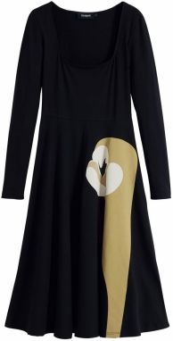 Desigual Šaty  nebielená / horčicová / čierna