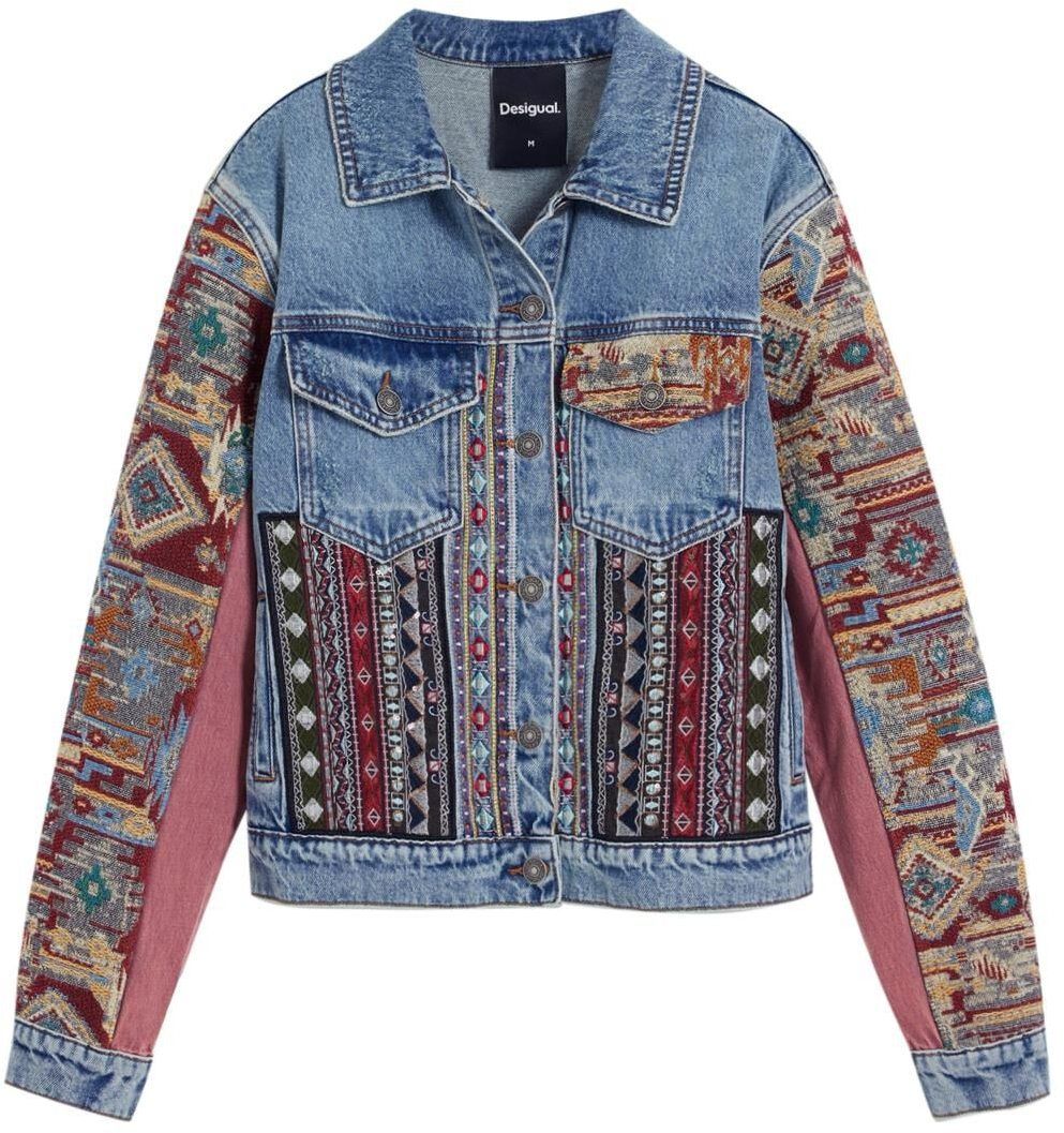 Desigual Prechodná bunda  modrá denim / zmiešané farby