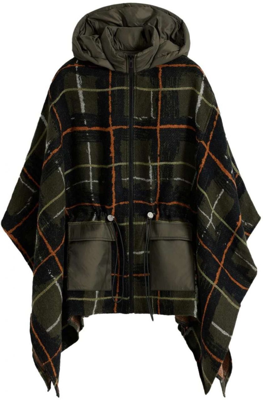 Desigual Pelerína  tmavozelená / oranžová / biela