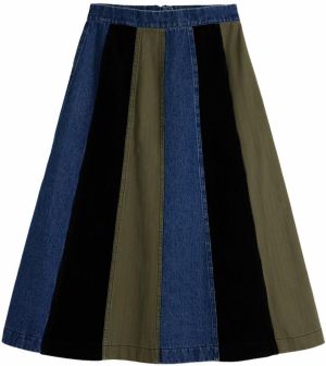 Desigual Sukňa  modrá denim / olivová / čierna