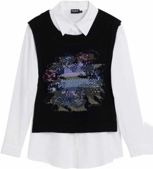 Desigual Blúzka  čierna / biela