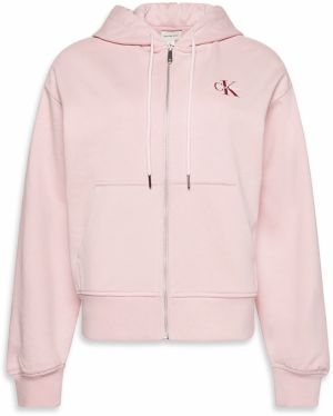 Calvin Klein Jeans Tepláková bunda  pastelovo ružová / bordová / biela