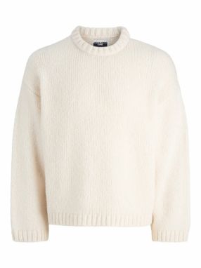 JACK & JONES Sveter 'JCOKIDD'  šedobiela