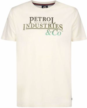 Petrol Industries Tričko 'Classic'  čierna / biela