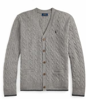 Polo Ralph Lauren Kardigán  sivá / tmavosivá