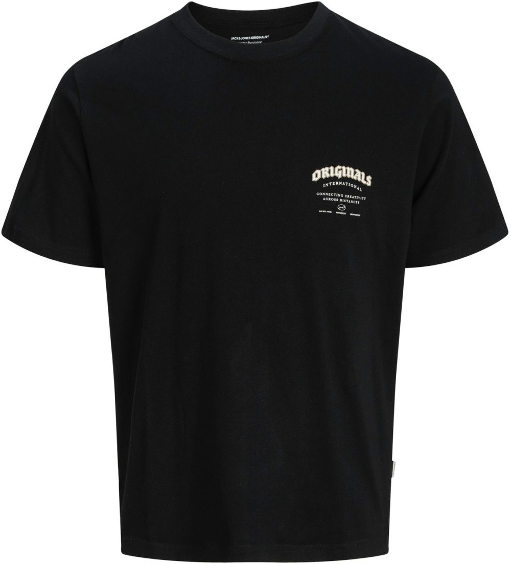 JACK & JONES Tričko 'JORMEADOWS'  čierna / biela