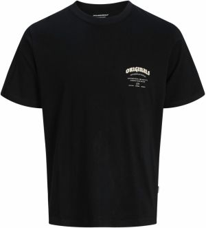 JACK & JONES Tričko 'JORMEADOWS'  čierna / biela