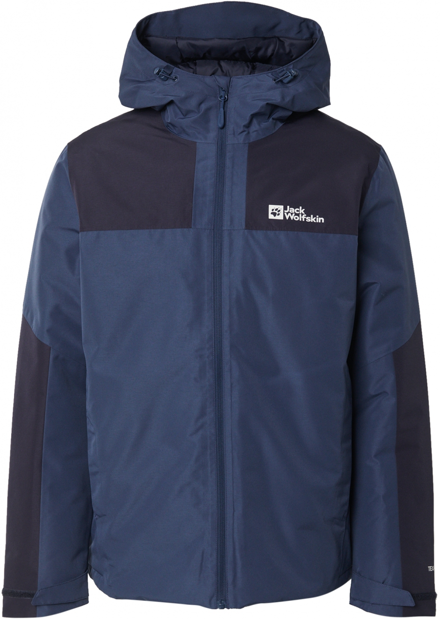 JACK WOLFSKIN Outdoorová bunda 'JASPER'  námornícka modrá / tmavomodrá / biela