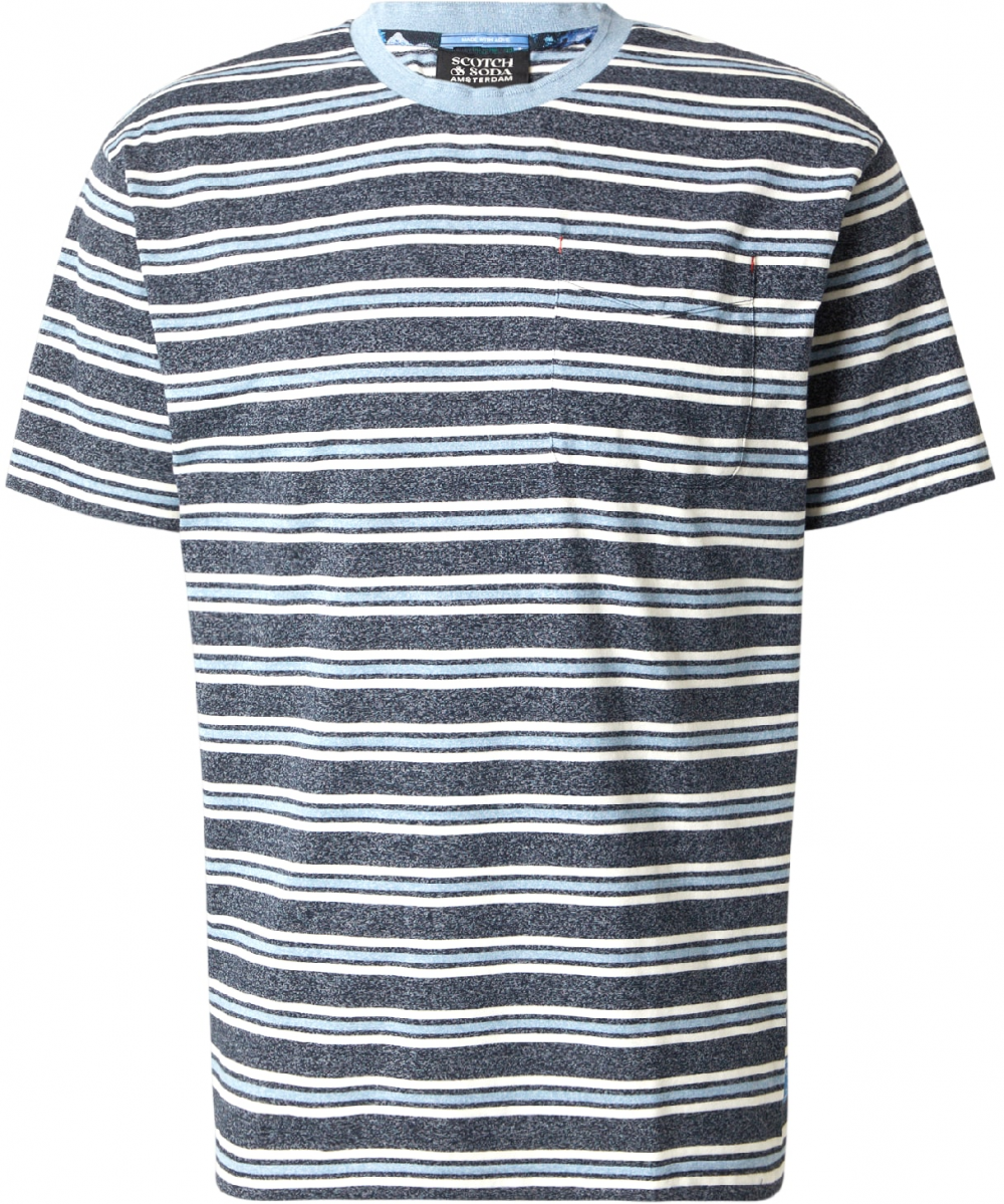 SCOTCH & SODA Tričko  svetlomodrá / modrá melírovaná / biela