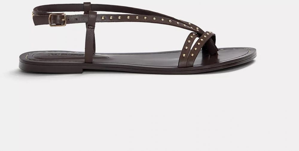 Pull&Bear Remienkové sandále  tmavohnedá / zlatá