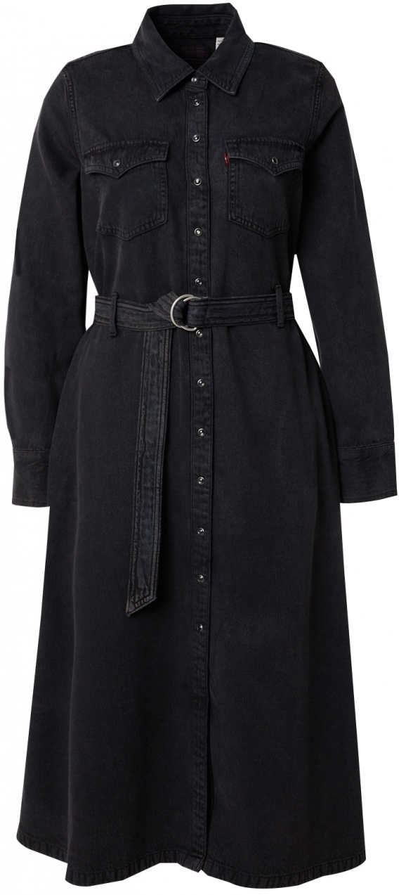LEVI'S ® Košeľové šaty 'Quincey Long Sleeve Maxi Dress'  čierny denim