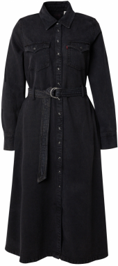 LEVI'S ® Košeľové šaty 'Quincey Long Sleeve Maxi Dress'  čierny denim